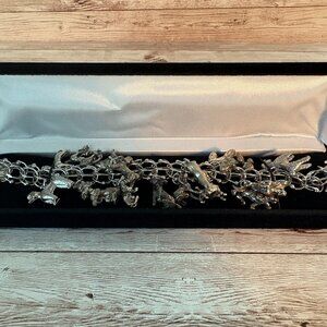 Vintage Silver Charm Bracelet with Dog Charms